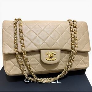 Collectible Vintage CHANEL Lambskin Double Flap  (1989–1991')